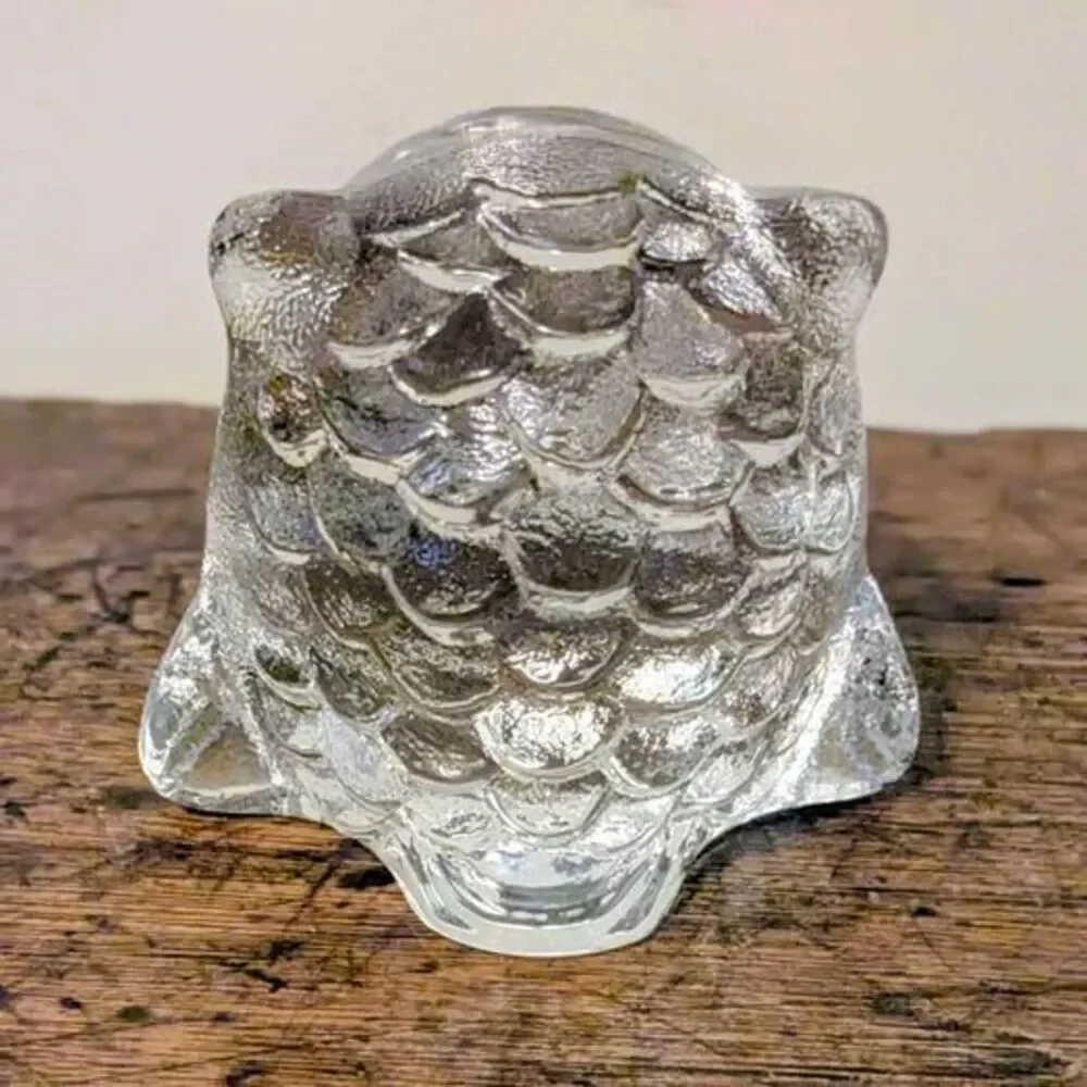 Vintage Clear Glass Owl Figurine